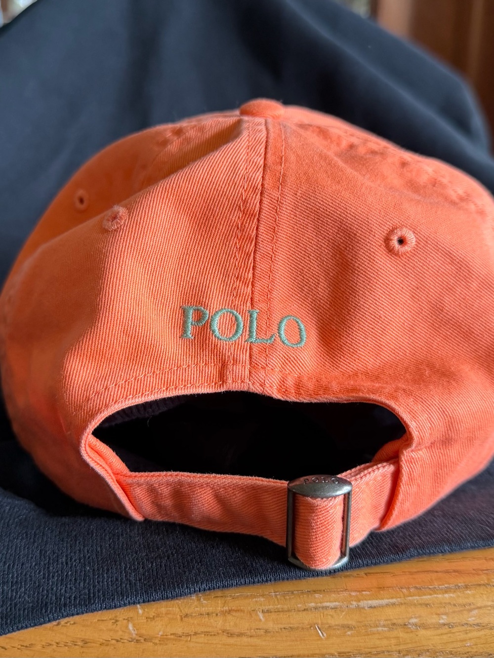 Polo Ralph Lauren Adjustable Orange Cotton Baseball Cap With Pony Logo One Size - Picture 2 of 4